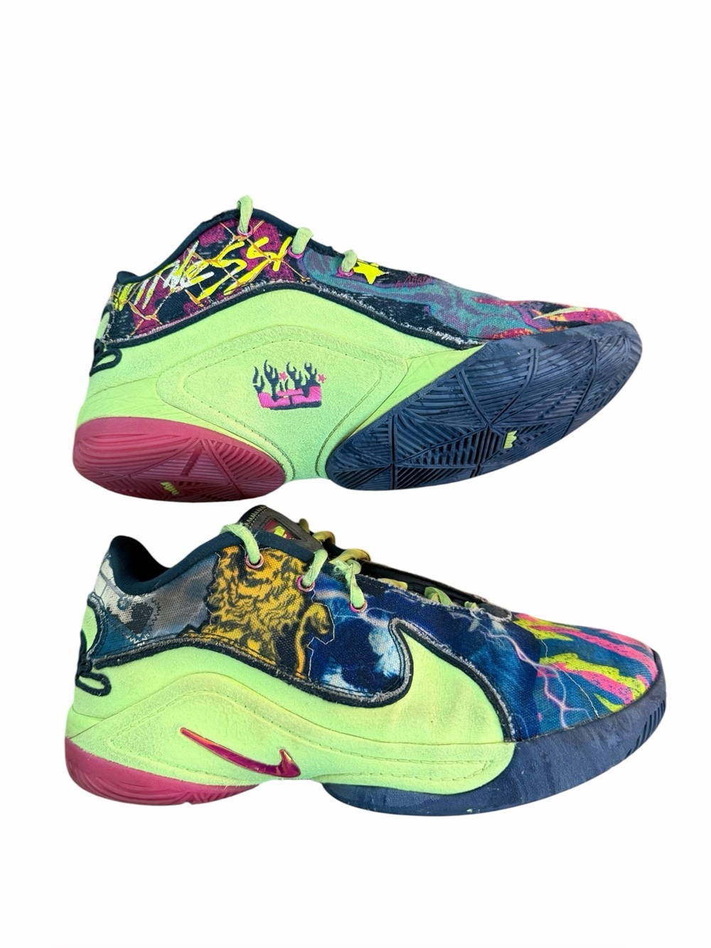 Nike LeBron 22 Bryce’s World Multicolor Graffiti Maximalism Youth Sz 7 Sneakers - Picture 4 of 9